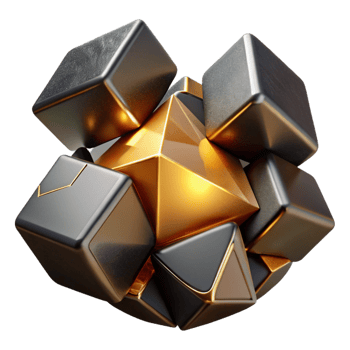 magnificent vintage Fractured Geometric Shapes of Polished premium png