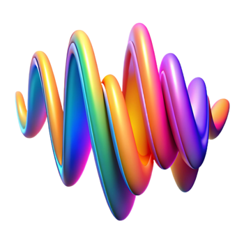 serene minimalist An abstract representation of sound waves using vibrant colors and dynamic lines, illuminated by a pulsating, rhythmic light, in a synesthesia style premium png