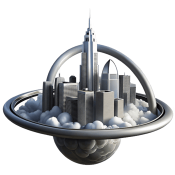 stunning creative A Futuristic Cityscape Built on the Rings premium png