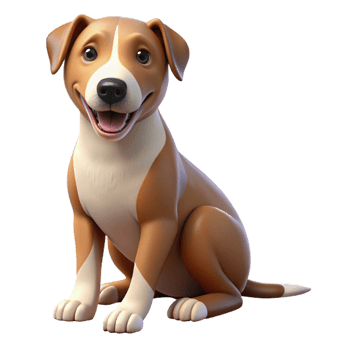 serene traditional A Loyal Dog Sitting Patiently Studio exclusive png