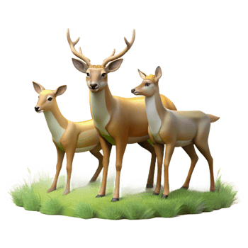 impressive minimalist A Group of Deer Grazing in a Meadow Soft genuine png