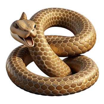 serene creative A Coiled Rattlesnake Ready to Strike original png