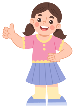 Illustration of Cheerful Girl Giving Thumbs Up png