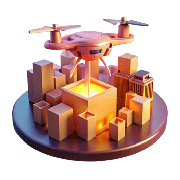 stunning minimalist A Drone Delivering a Package in a authentic png