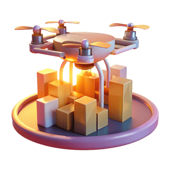 vibrant traditional A Drone Delivering a Package in a premium png
