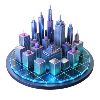 magnificent classic A Futuristic City Skyline Constructed of authentic png