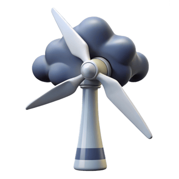 magnificent contemporary A wind turbine generating energy against a stormy sky, in a dramatic, painterly style high resolution png