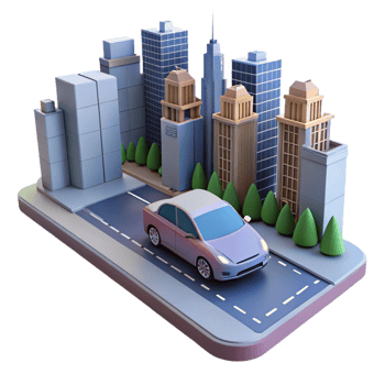 extraordinary abstract A Self Driving Car Navigating a original png
