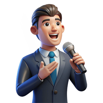 impressive creative Portrait of a Charismatic Speaker with a high resolution png