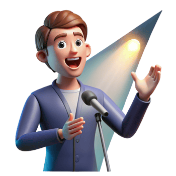 impressive artistic Portrait of a Charismatic Speaker with a detailed png