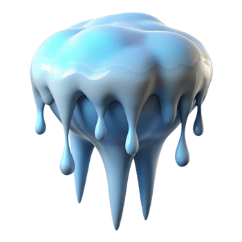 beautiful abstract A melting icicle, dripping water, close-up, realistic style, cool lighting premium png