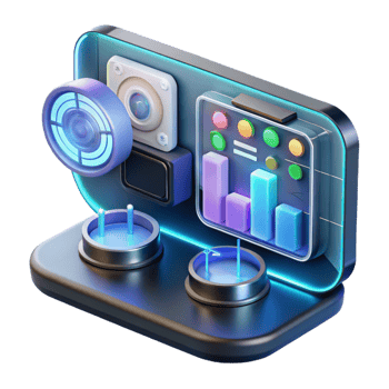 dramatic contemporary A Close Up of a Futuristic Computer premium png