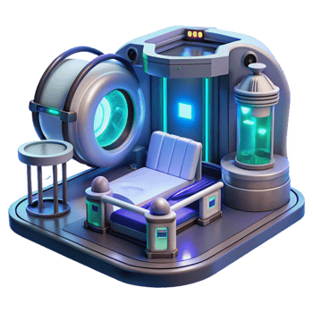 magnificent rustic A Futuristic Medical Bay Holographic authentic png