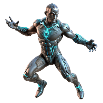 dramatic artistic A Cyborg with Glowing Energy Tattoos exclusive png