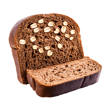 Freshly Baked Brown Bread with Oats on Top Sliced for Delicious Presentation png