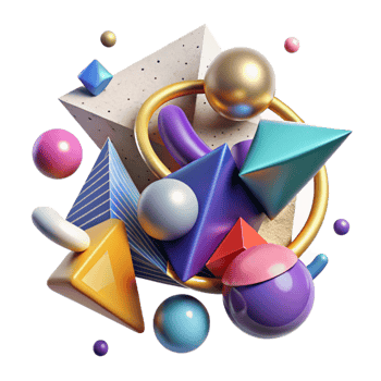 elegant vintage Abstract Colorful Geometric Shapes Isolated Surreal Art high quality png