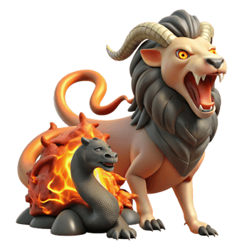 extraordinary modern A Fearsome Chimera with the Head of a premium png