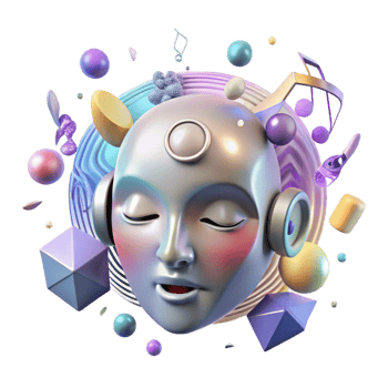 extraordinary minimalist Abstract Face with Musical Notes Cutout Transparent Background professional png