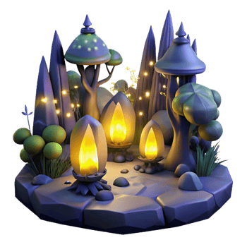stunning vintage A group of fireflies glowing in a dark forest, magical lighting, fantasy style high quality png