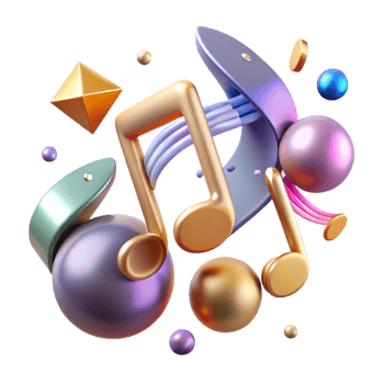 beautiful contemporary Abstract Music Notes Cutout for Album Art authentic png