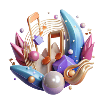 extraordinary artistic Abstract Music Notes Cutout for Album Art high quality png