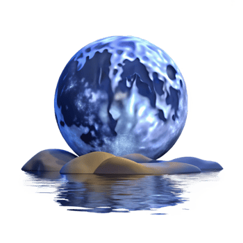 impressive vintage A Full Moon Illuminating a Calm Lake detailed png