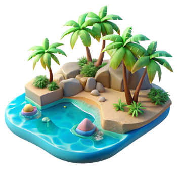 dramatic minimalist A Tropical Beach with Crystal Clear genuine png