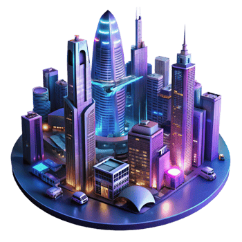 beautiful abstract A Futuristic Cityscape at Night Flying authentic png