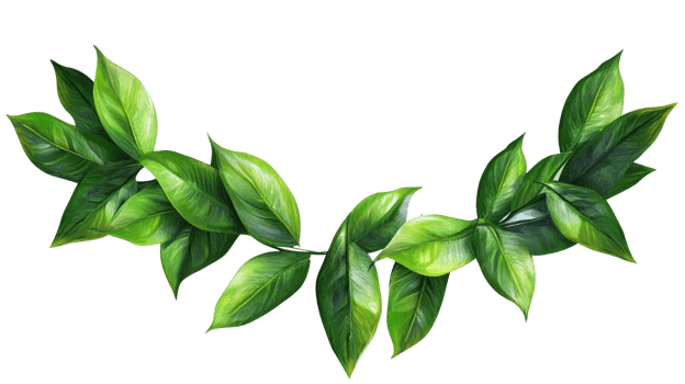 A wreath of green leaves on a black background png