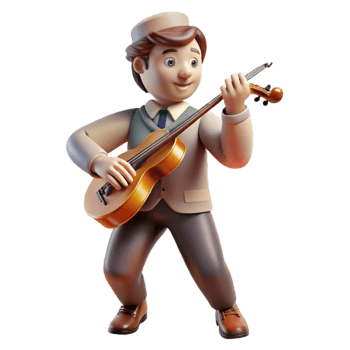 beautiful rustic Portrait of a Musician with Their high resolution png
