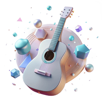 serene rustic Acoustic Guitar Silhouette Transparent Background for Music Projects original png