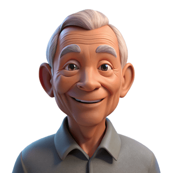 vibrant contemporary Portrait of an Elderly Man with Deep premium png