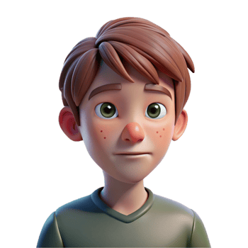 elegant artistic Portrait of a Teenage Boy with Short high resolution png