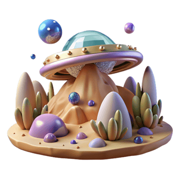 magnificent minimalist Alien Desert Oasis Cutout for Scifi Backgrounds original png