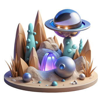 extraordinary contemporary Alien Landscape with Energy Field Cutout for Scifi Posters original png