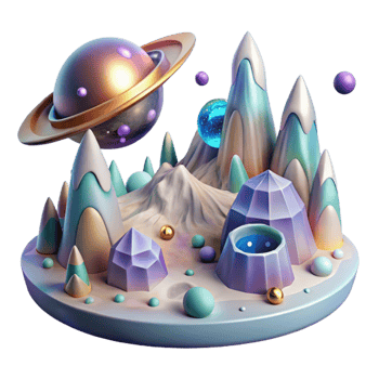 extraordinary artistic Alien Landscape with Meteor Impact Transparent for Web Design png