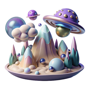 elegant classic Alien Landscape with Strange Clouds Transparent for Web Design high resolution png