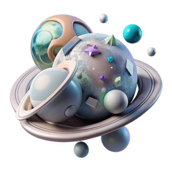 extraordinary vintage Alien Planet with Two Moons Transparent Background Space Art png
