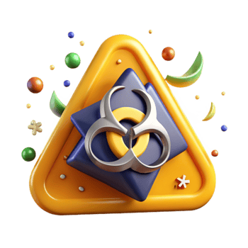 beautiful traditional Biohazard Symbol Warning Sign Isolated for Lab Safety Procedures premium png