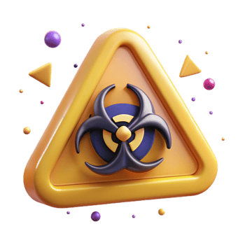 elegant minimalist Biohazard Symbol Warning Sign Isolated for Lab Safety Procedures png