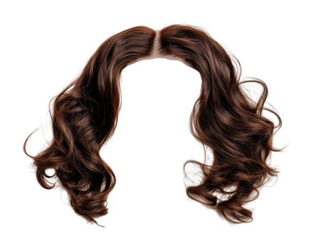 A woman's long brown hair is shown on a black background png