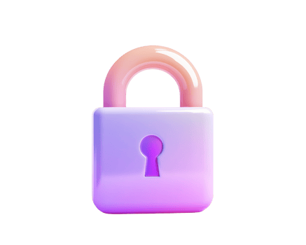 colorful 3D padlock with gradient design, symbolizing security and protection. This modern lock features keyhole and smooth finish, ideal for digital themes png