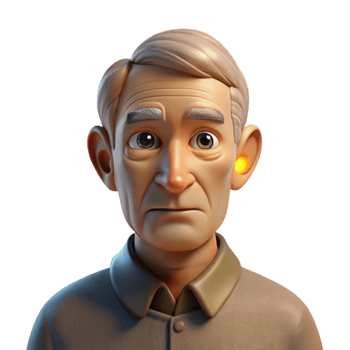 elegant minimalist Portrait of an Elderly Man with a detailed png