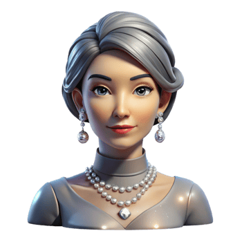 stunning contemporary Portrait of a Woman with Elegant Silver professional png