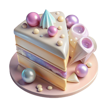 beautiful modern Birthday Cake Slice Transparent for Dessert Graphics professional png