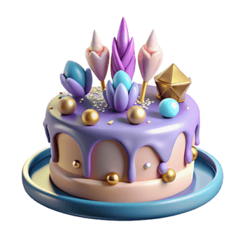 elegant classic Birthday Cake Topper with Sparkler Transparent exclusive png