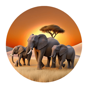 wonderful vintage A Family of Elephants Crossing a Dusty premium png