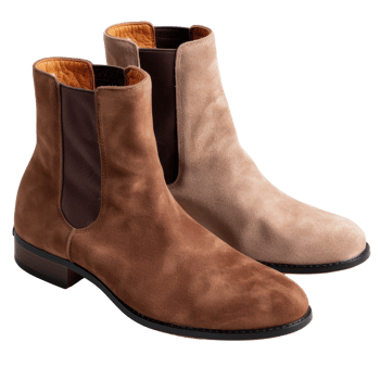 Elegant suede ankle boots with elastic panels and stylish design for modern fashion lovers png