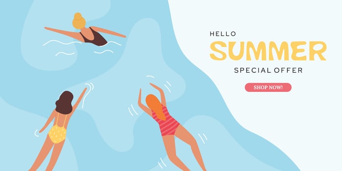 Trendy summer sale banner design vector