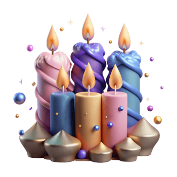 extraordinary vintage Birthday Candles in a Row Cutout for Party Banners genuine png